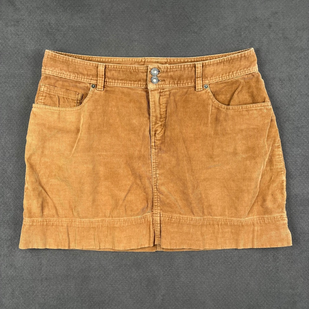 Patagonia Corduroy Mini Skirt Womens 14 Brown Organic Cotton Stretch 58466